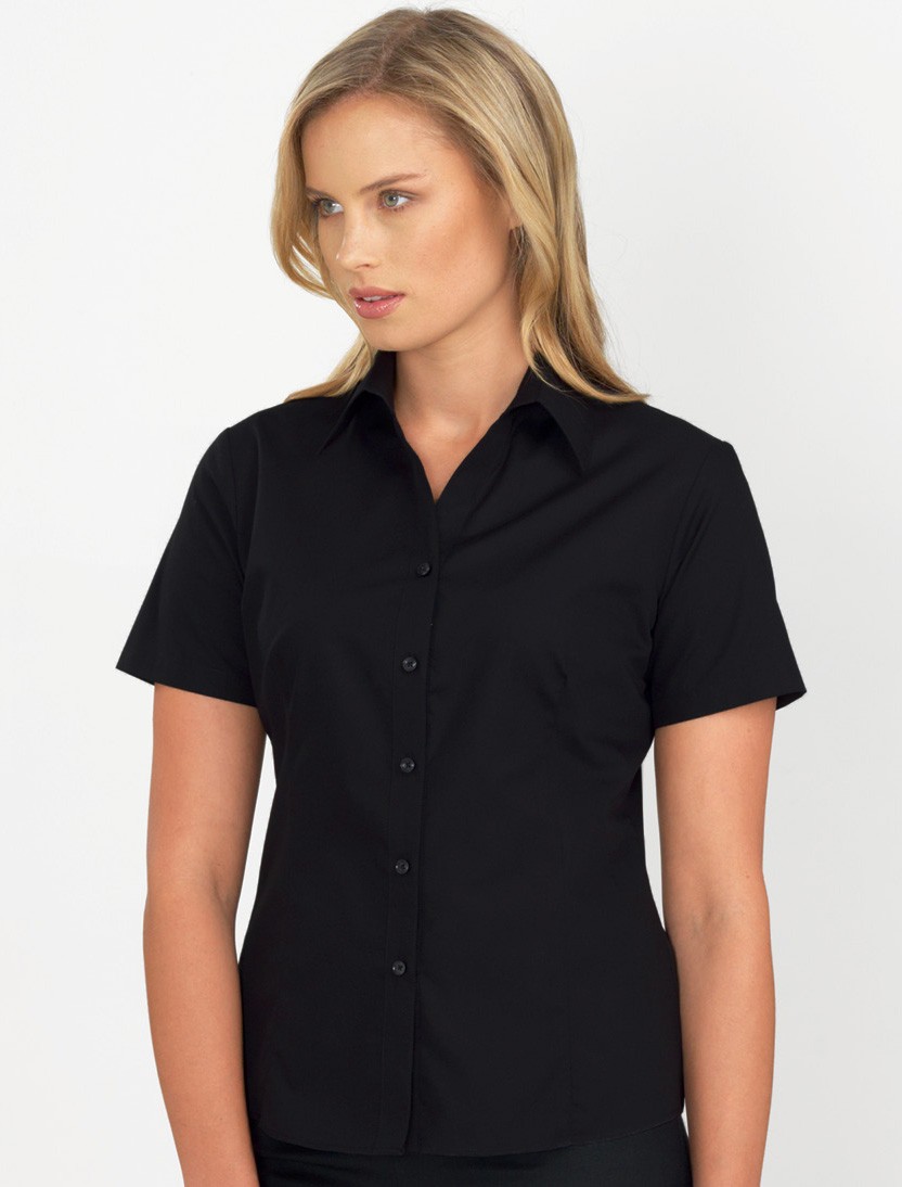 Style 102 – Women’s Short Sleeve Poplin, Black