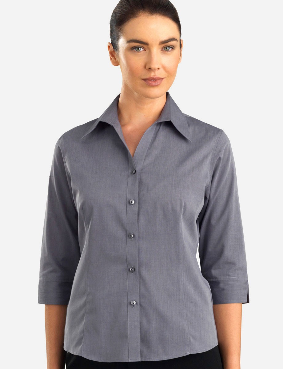 Style 160 – Women’s 3/4 Sleeve Chambray, Graphite