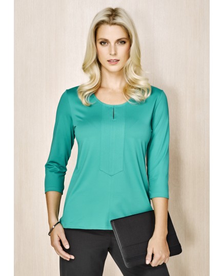 Semi Fitted ADVATEX LADIES ABBY 3/4 SLEEVE KNIT TOP